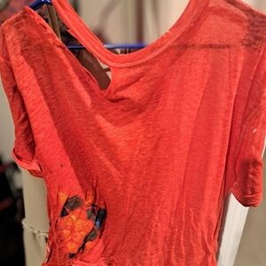 Upcycled Free People  burnout tee